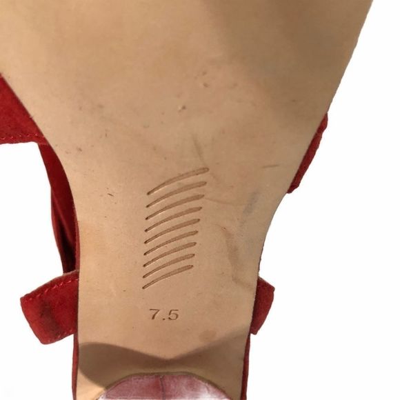 PAIGE suede lace up sandals firecracker red silver - Picture 9 of 15